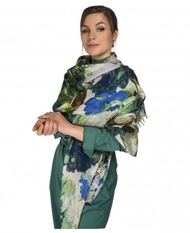 Палантин Женский W40-PORTE.FLEUR/VERTE